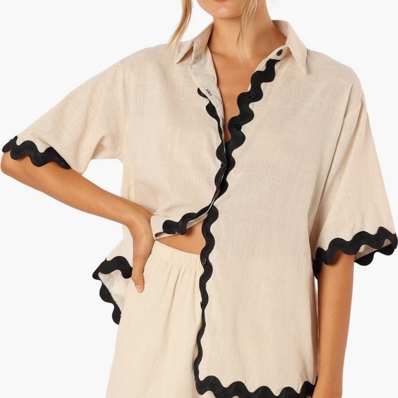 Petal and Pup Wilson Rickrack Trim Cotton Shirt & Shorts Set from Nordstrom - Picture 2 of 8